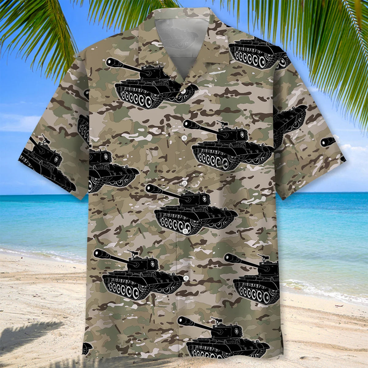 Camo Tank M4 Hawaiian Shirt