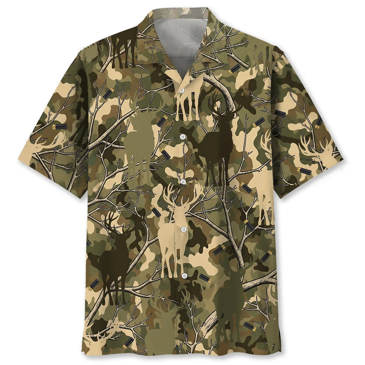 Camouflage Deer Hunting Hawaiian Shirt