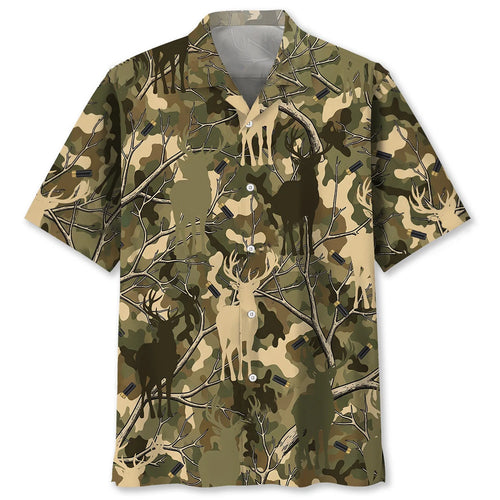 Camouflage Deer Hunting Hawaiian Shirt