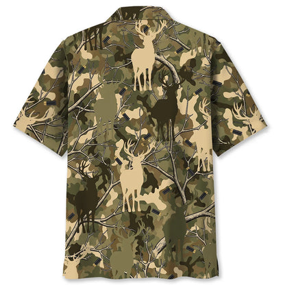 Camouflage Deer Hunting Hawaiian Shirt