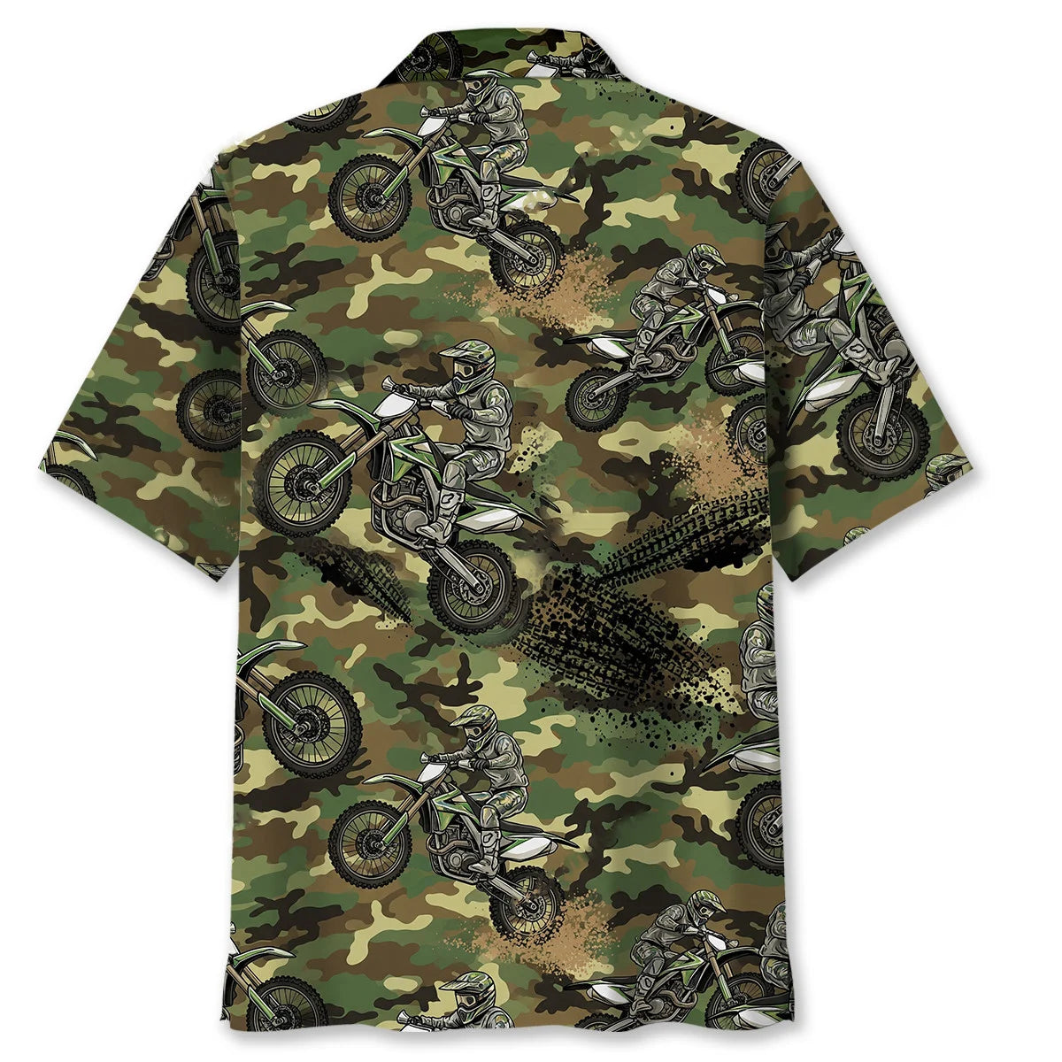 Camouflage Dirt Bike Racing Hawaiian Shirt