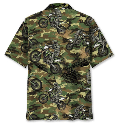 Camouflage Dirt Bike Racing Hawaiian Shirt