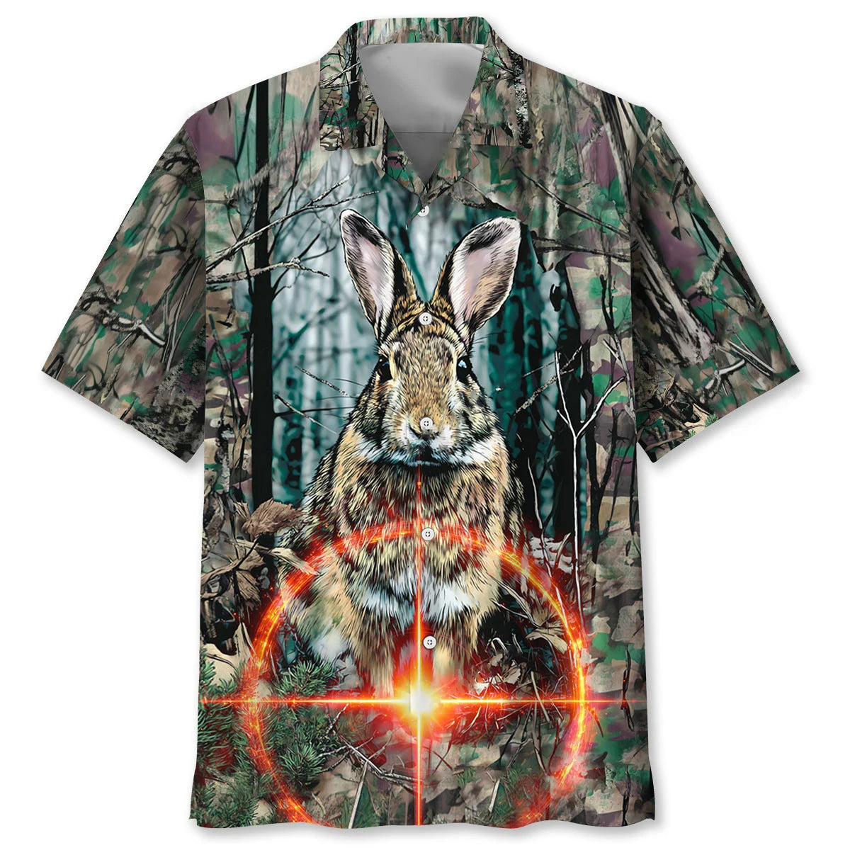 Camouflage Rabbit Hunting Hawaiian Shirt