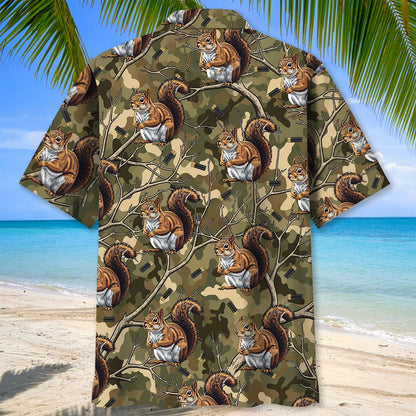 Camouflage Squirrel Hunting Hawaiian Shirt
