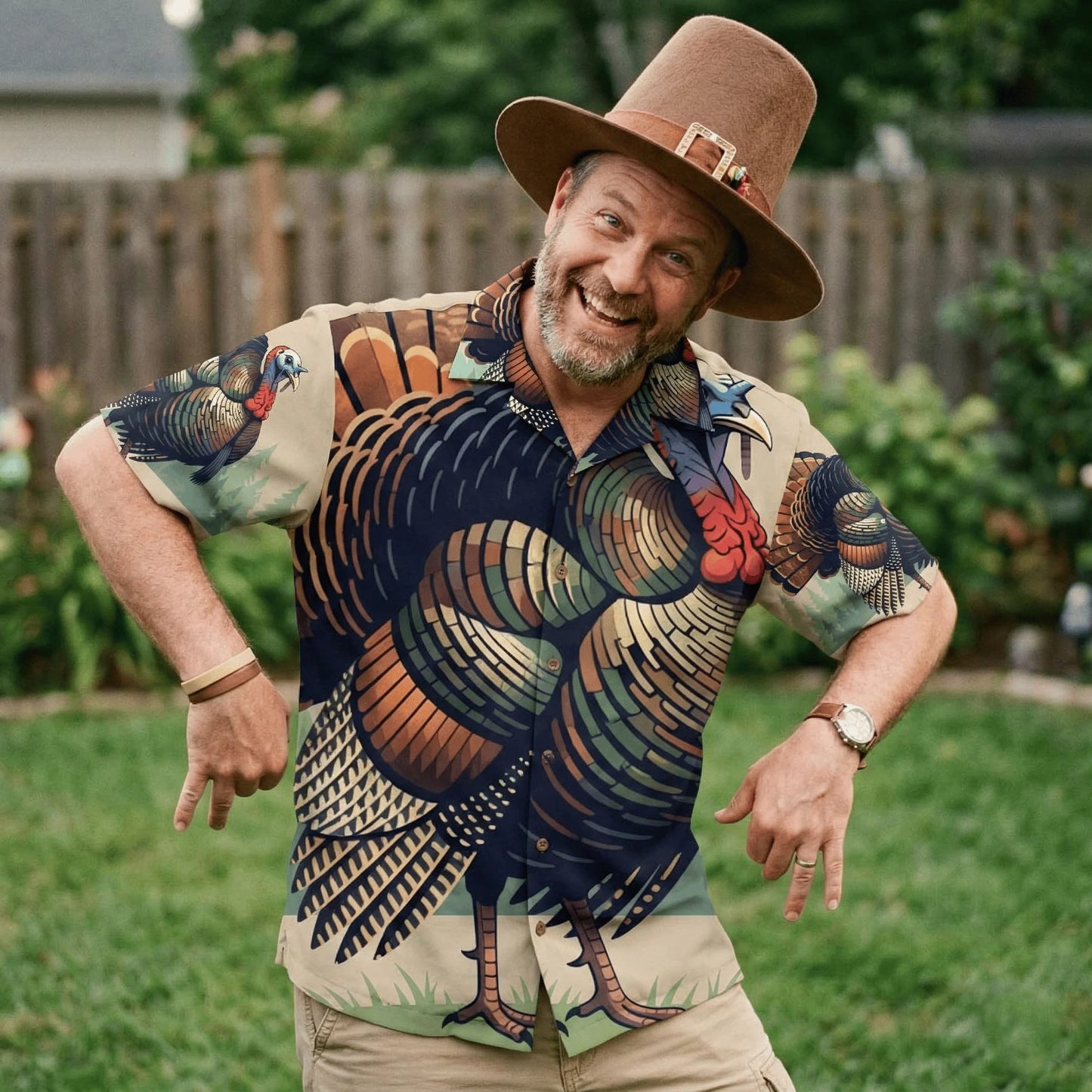 Camouflage Turkey Hunting America Hawaiian Shirt