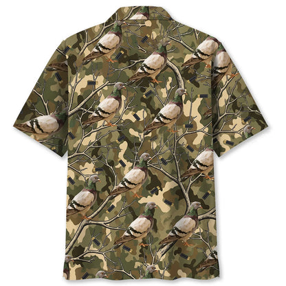 Camouflage Wood Pigeon Hunting Hawaiian Shirt
