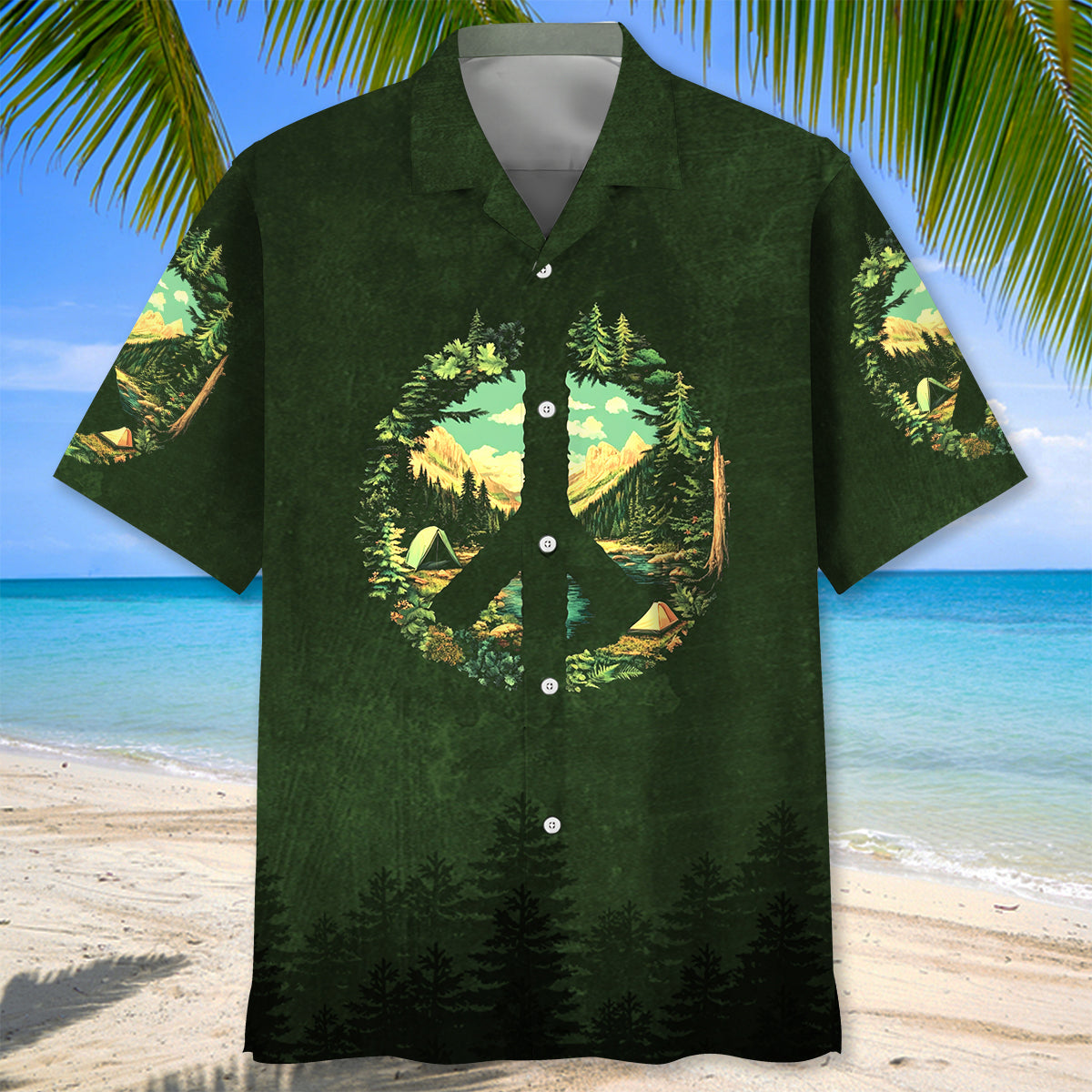 Camp Life Peace Sign Hawaiian Shirt