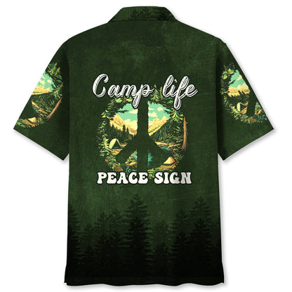 Camp Life Peace Sign Hawaiian Shirt
