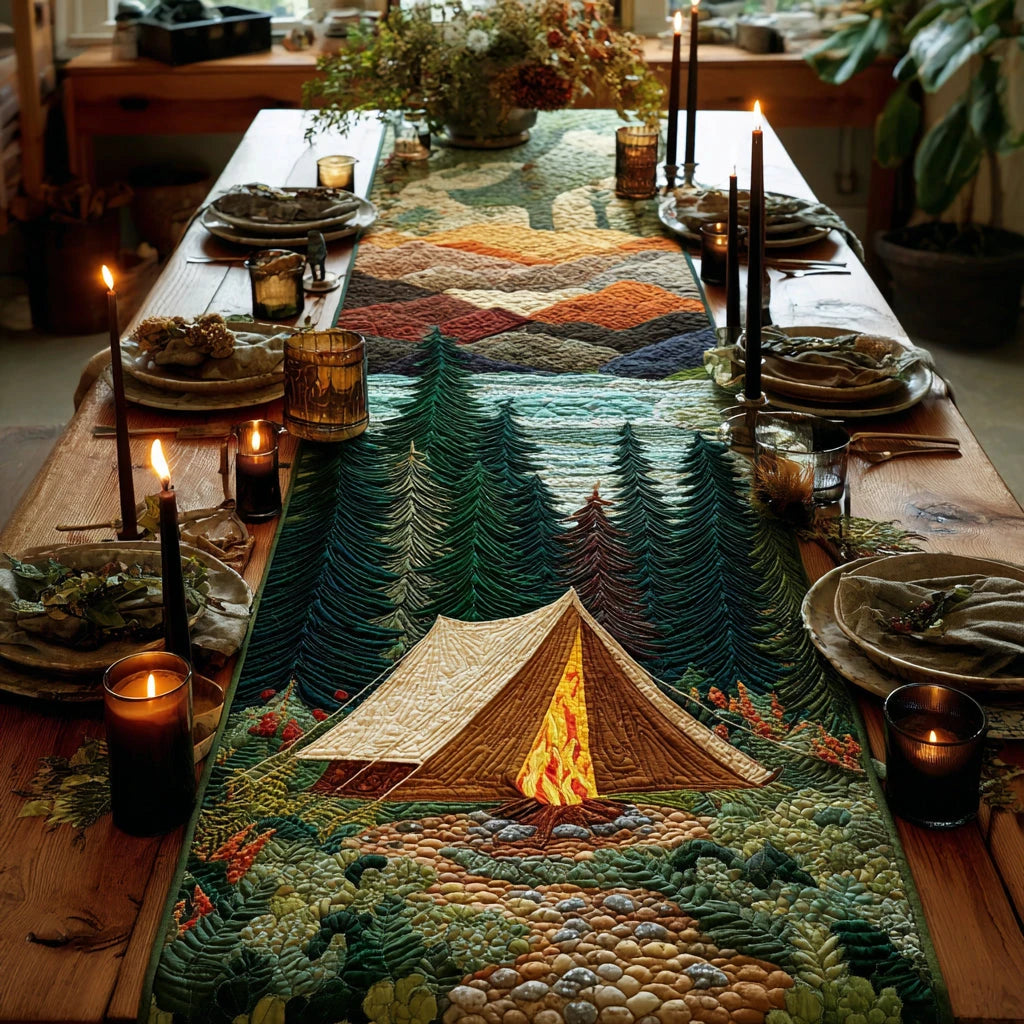Campfire Trail Quilted Table Runner