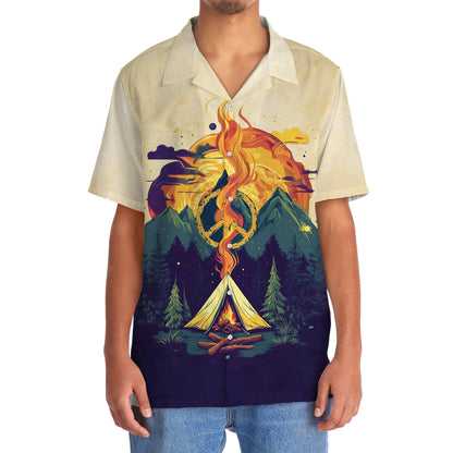 Campfire Peace Life Vintage Hawaiian Shirt
