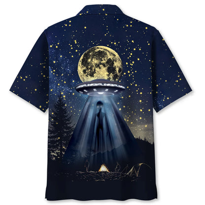 Camping Alien at Campsite Hawaiian Shirt