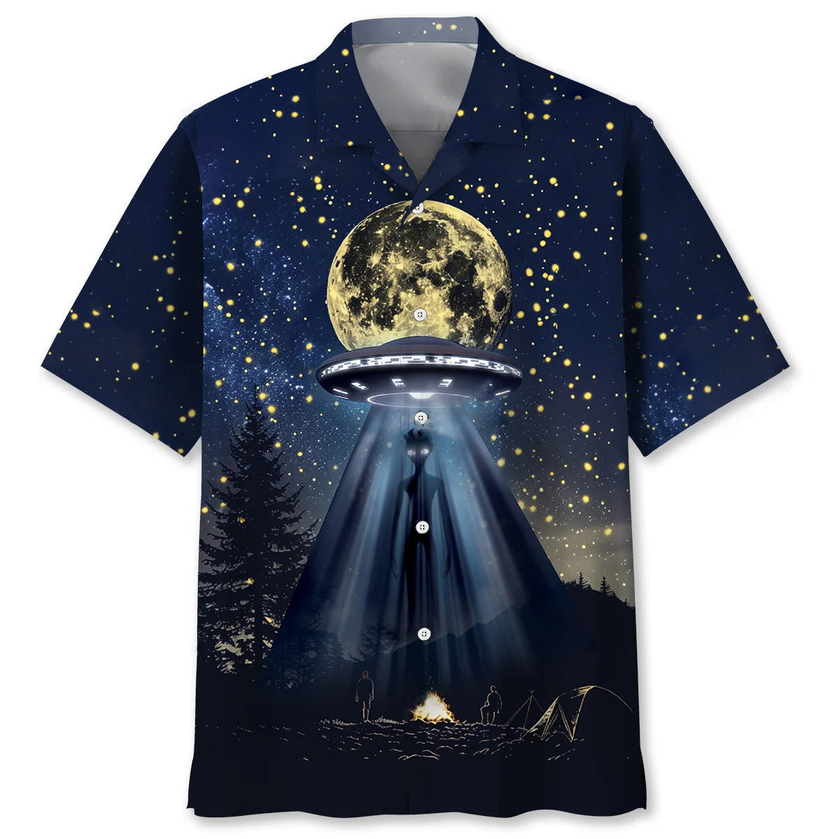Camping Alien at Campsite Hawaiian Shirt