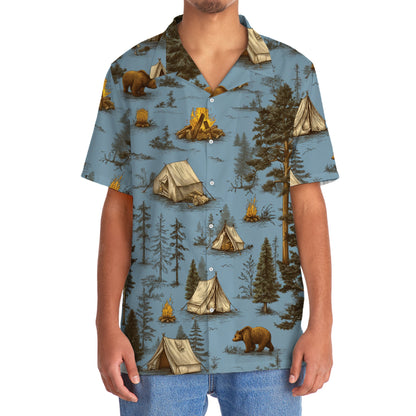 Camping Bear I Hate People Hawaiian Shirt