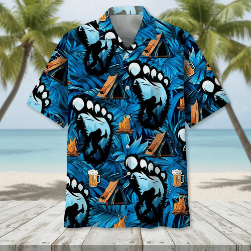 Camping Bigfoot Beer Hawaiian Shirt