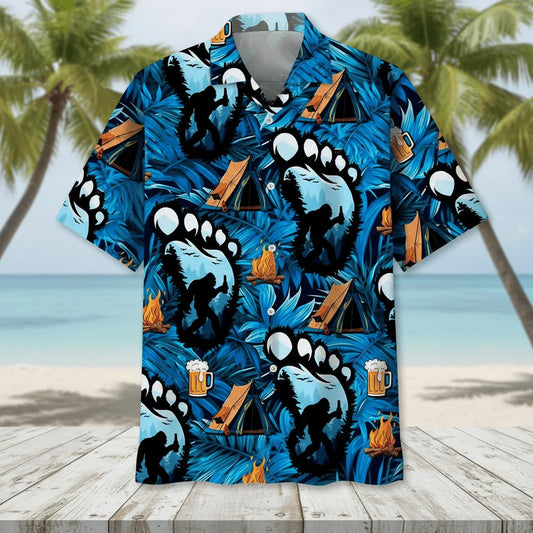 Camping Bigfoot Beer Hawaiian Shirt