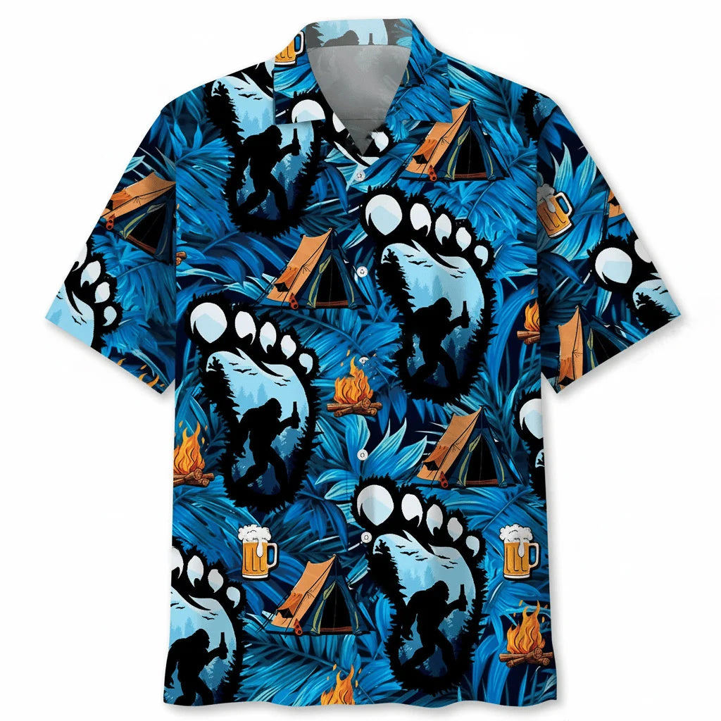 Camping Bigfoot Beer Hawaiian Shirt