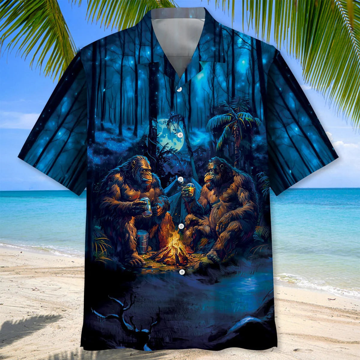 Camping Bigfoot Crazy Friend Hawaiian Shirt