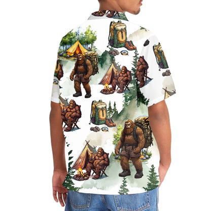 Camping Bigfoot Mountain Tree Hawaiian Shirt - 3XL - hawaiian shirt