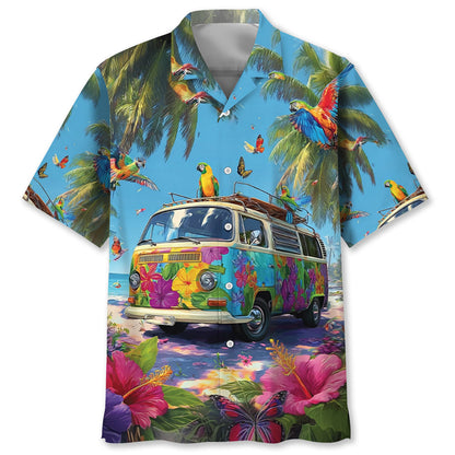 Camping Car Aloha Beach Hawaiian Shirt - S - hawaiian shirt