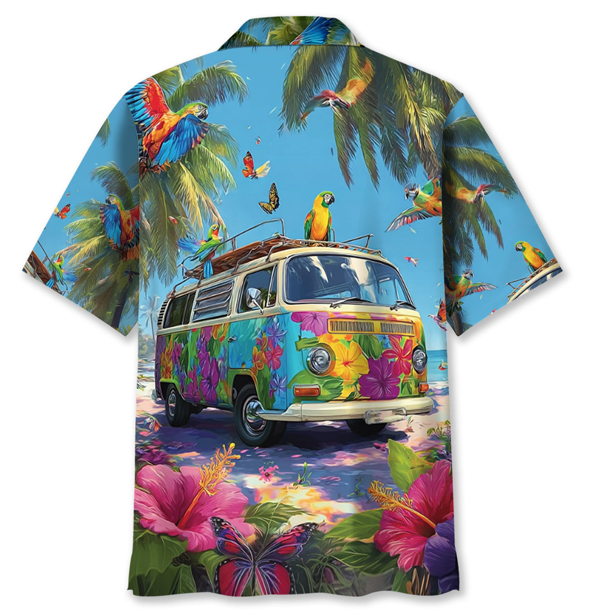 Camping Car Aloha Beach Hawaiian Shirt - M - hawaiian shirt