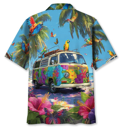 Camping Car Aloha Beach Hawaiian Shirt - M - hawaiian shirt