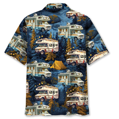 Camping Car Night Forest Hawaiian Shirt - M - hawaiian shirt