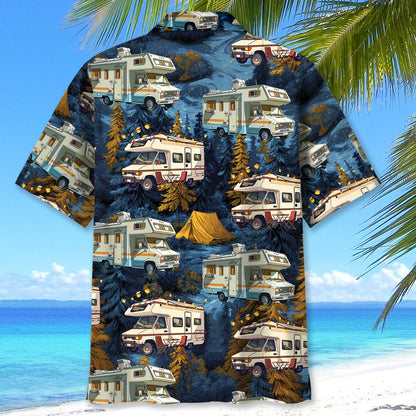 Camping Car Night Forest Hawaiian Shirt - XL - hawaiian shirt