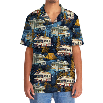 Camping Car Night Forest Hawaiian Shirt - 2XL - hawaiian shirt