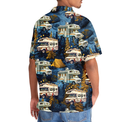 Camping Car Night Forest Hawaiian Shirt - 3XL - hawaiian shirt