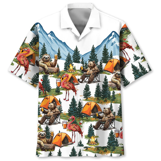 Camping Crew in the Woods Hawaiian Shirt