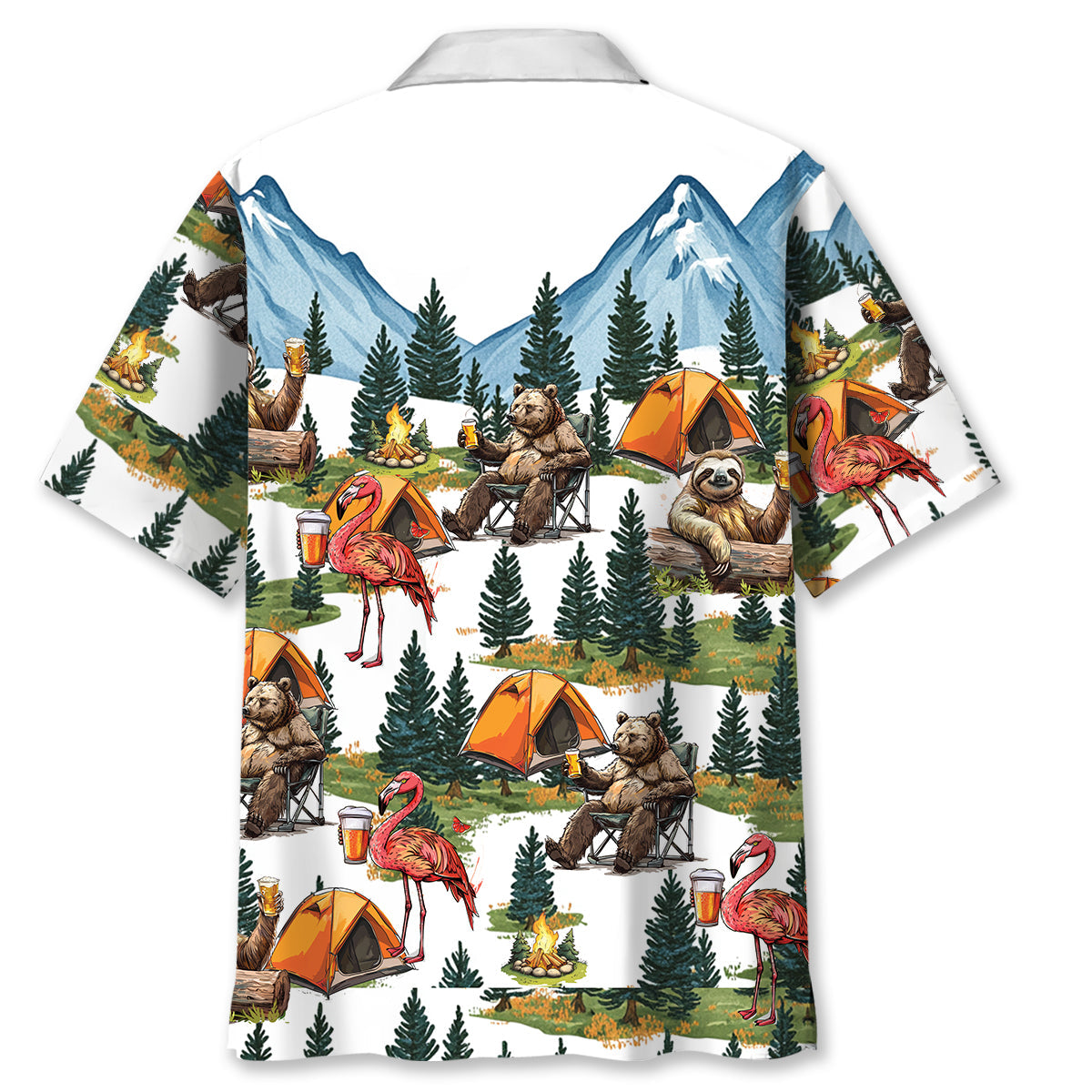 Camping Crew in the Woods Hawaiian Shirt - M - hawaiian shirt