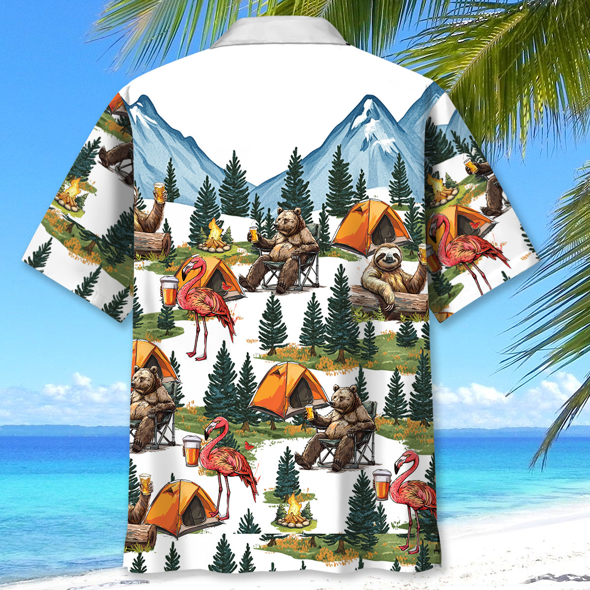 Camping Crew in the Woods Hawaiian Shirt - XL - hawaiian shirt