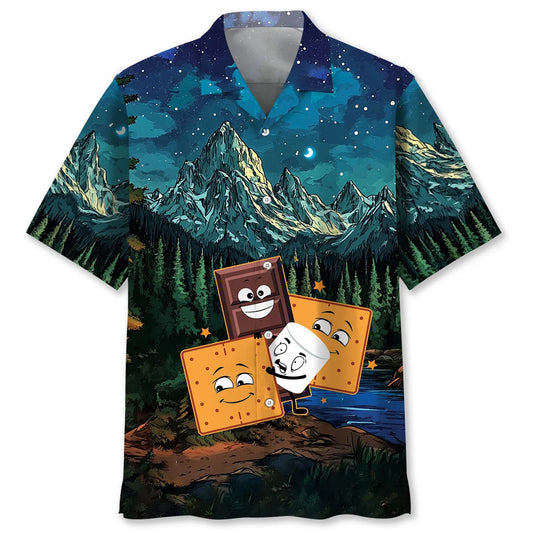 Camping Group Hug Hawaiian Shirt