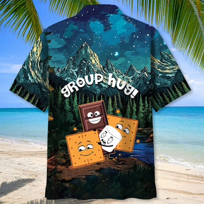 Camping Group Hug Hawaiian Shirt