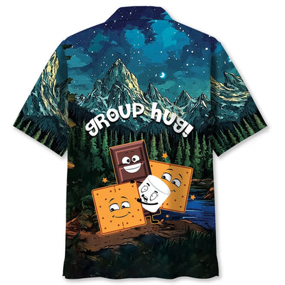 Camping Group Hug Hawaiian Shirt