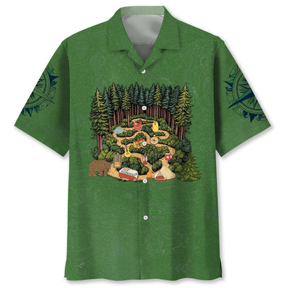 Camping is a Maze Ing Hawaiian Shirt - M - hawaiian shirt