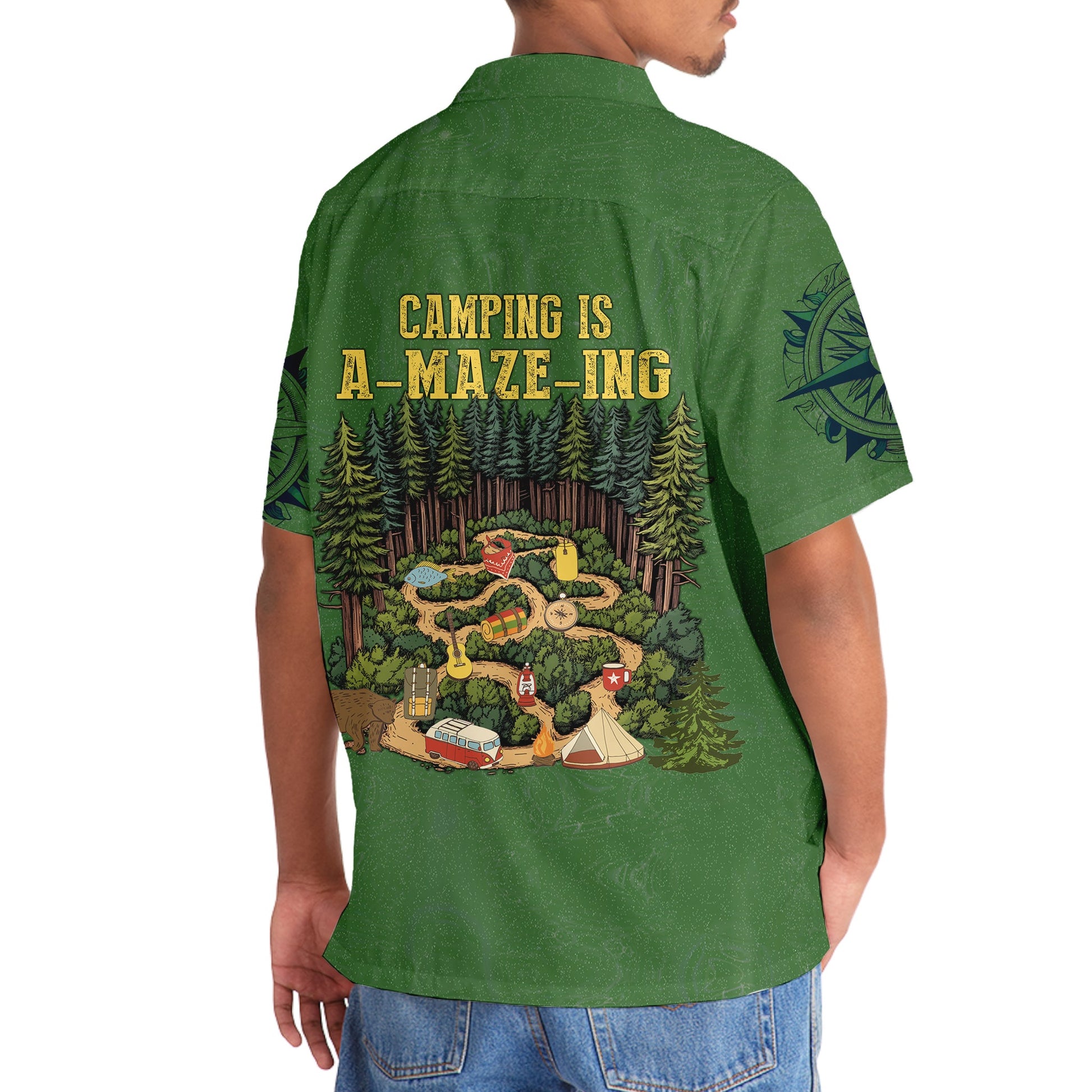 Camping is a Maze Ing Hawaiian Shirt - 3XL - hawaiian shirt