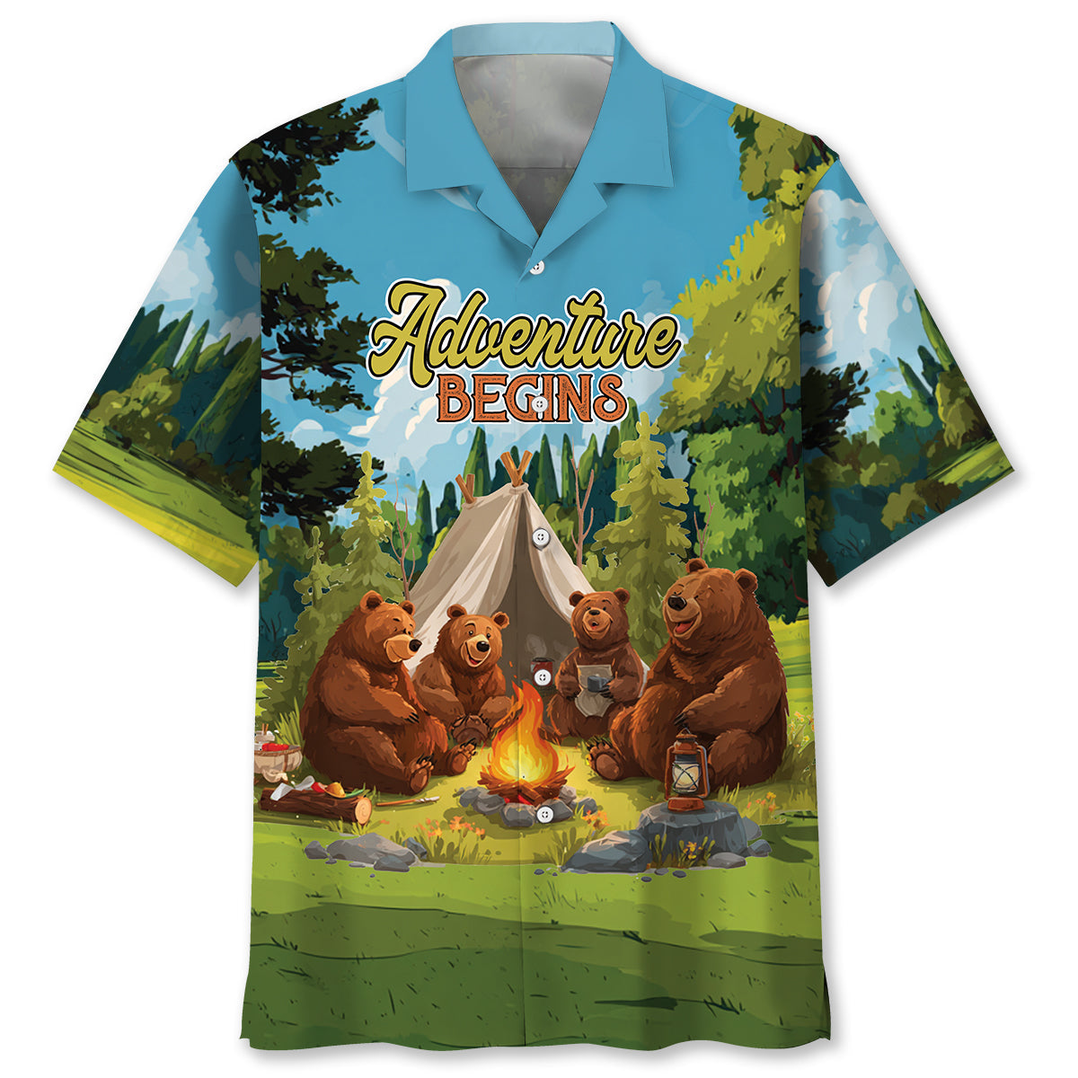 Camping Life is Meant for Good Friends Hawaiian Sh - M - hawaiian shirt