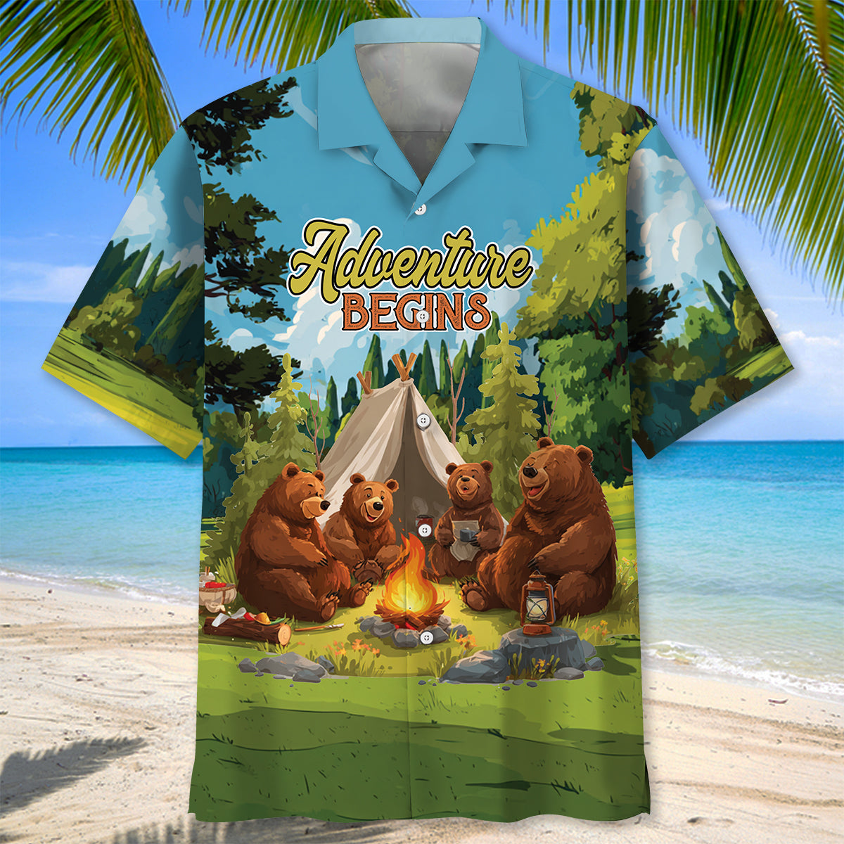 Camping Life is Meant for Good Friends Hawaiian Sh - L - hawaiian shirt