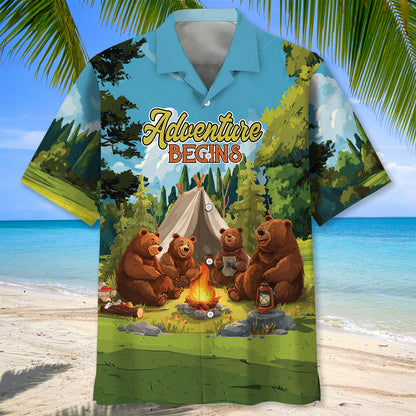 Camping Life is Meant for Good Friends Hawaiian Sh - L - hawaiian shirt