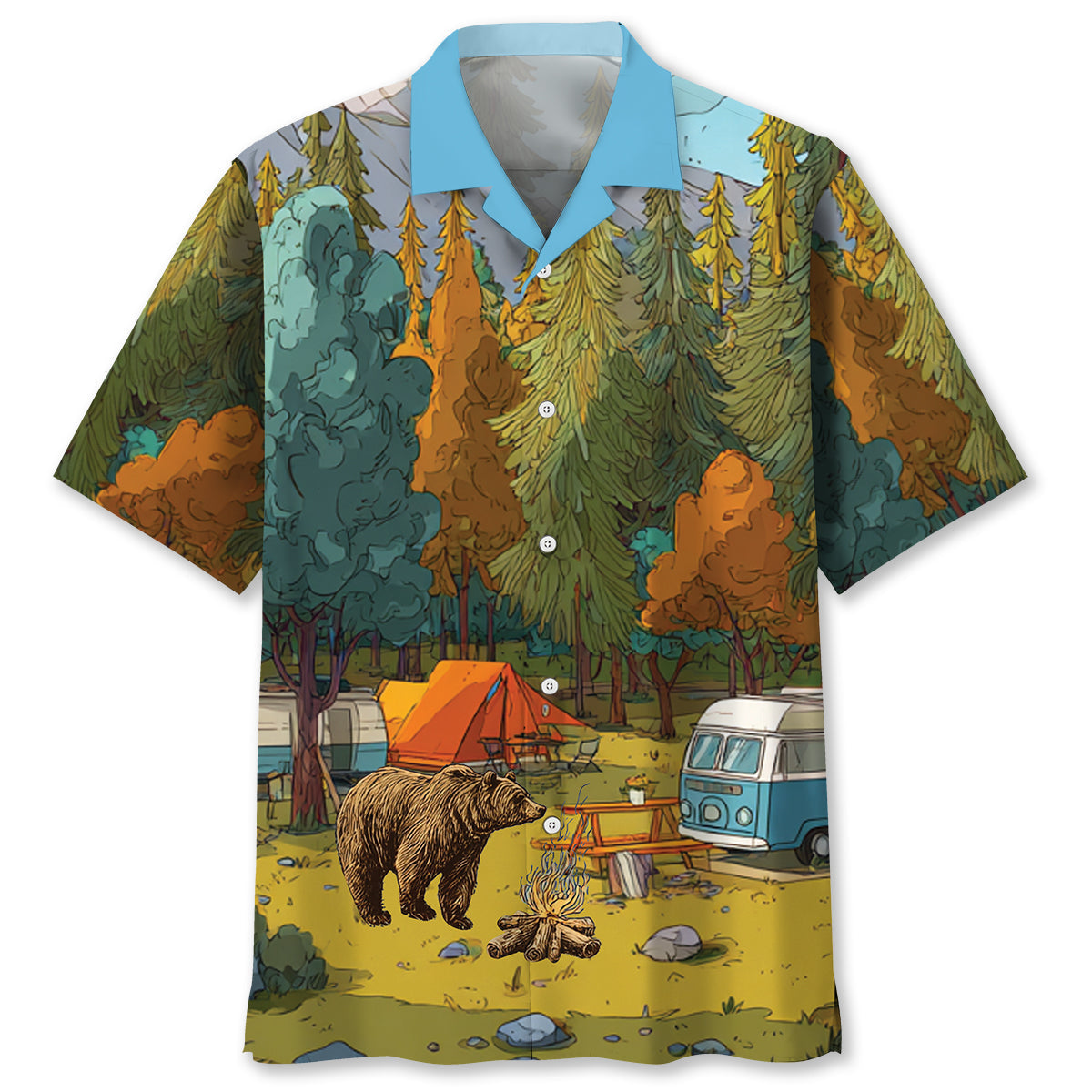 Camping Live Like a Homeless Person Hawaiian Shirt - M - hawaiian shirt