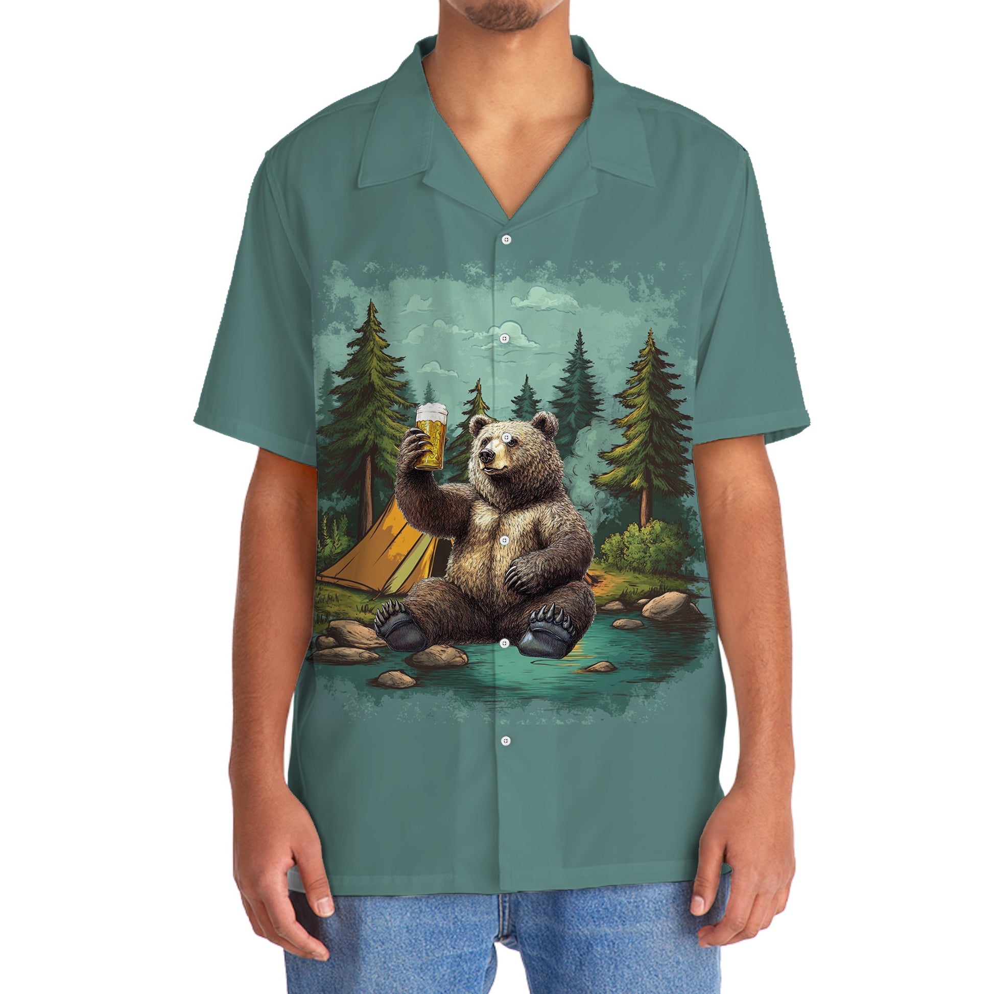Camping Solves Most of my Problems Beer Solves the - 2XL - hawaiian shirt