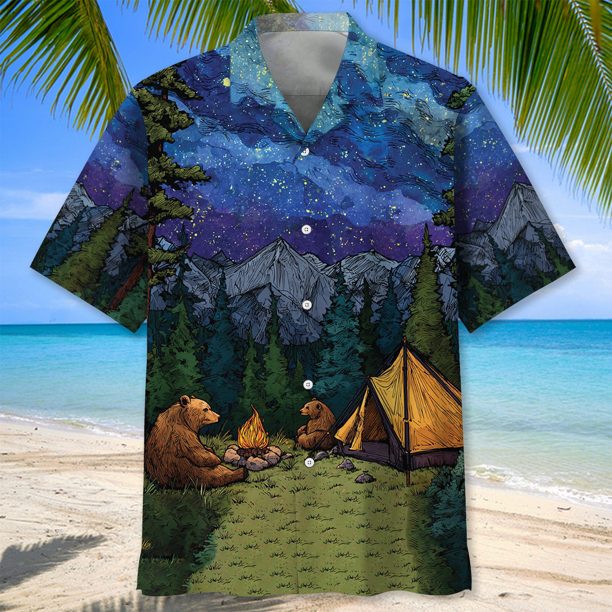 Camping We Re Living Like a Small Gang Hawaiian Sh - L - hawaiian shirt