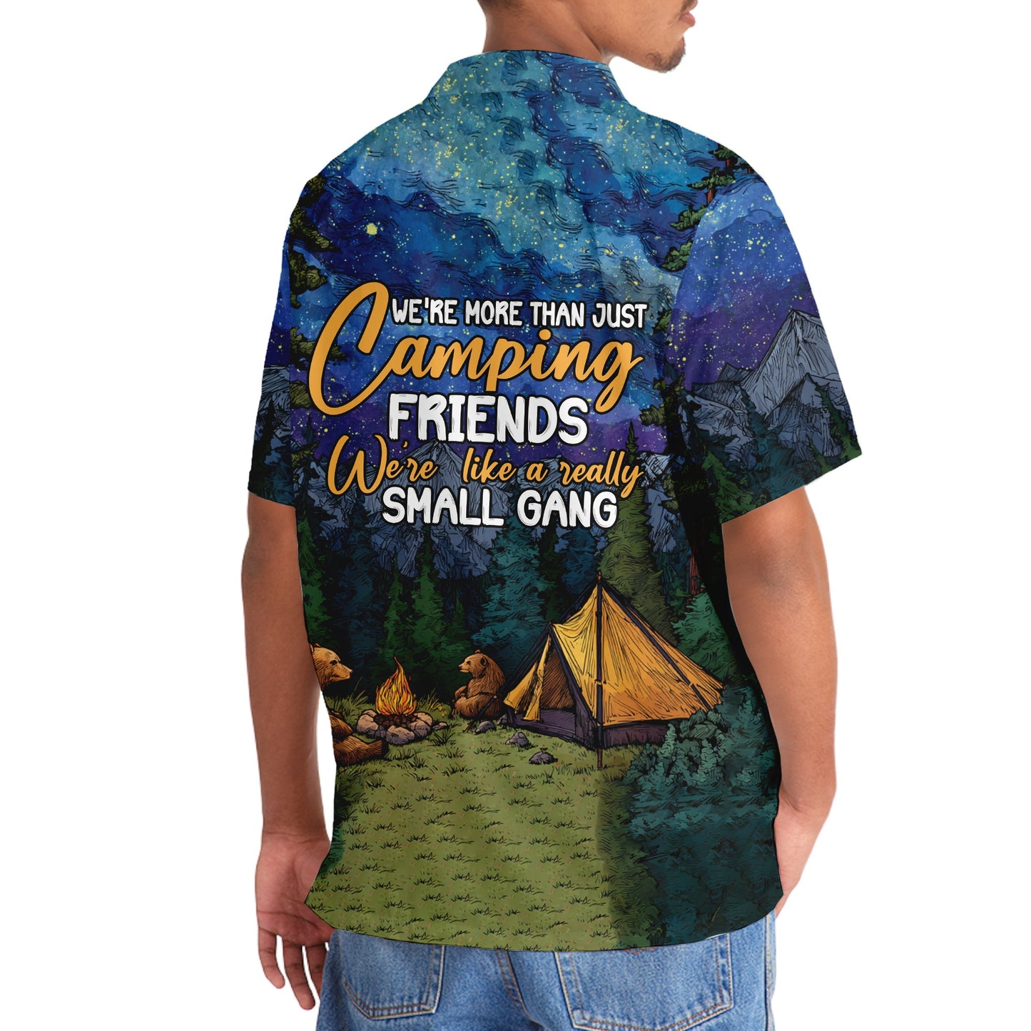 Camping We Re Living Like a Small Gang Hawaiian Sh - 3XL - hawaiian shirt
