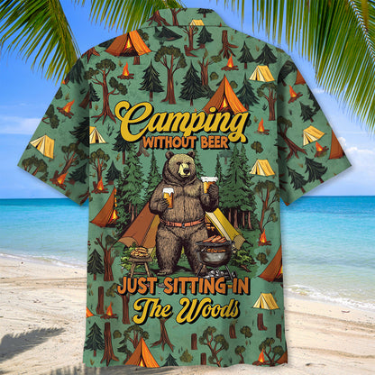 Camping Without Beer Just Sitting in the Woods Haw - XL - hawaiian shirt