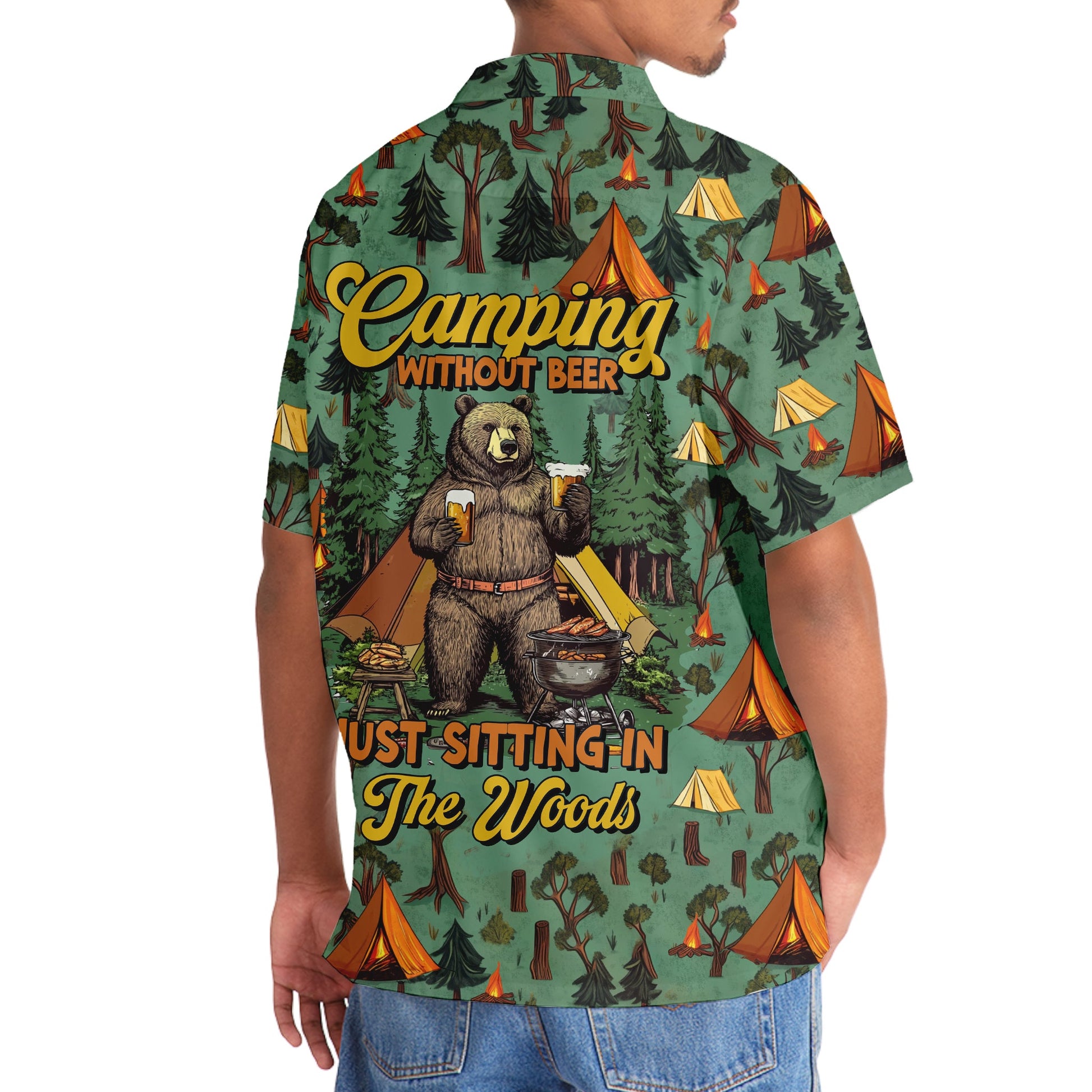 Camping Without Beer Just Sitting in the Woods Haw - 3XL - hawaiian shirt