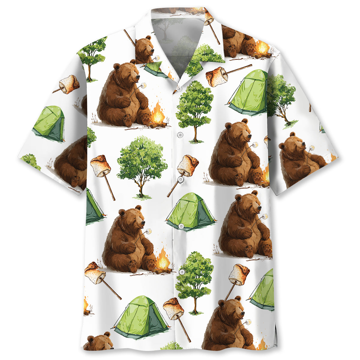 Campsite Where Friends and Marshmallow Get Toasted - S - hawaiian shirt