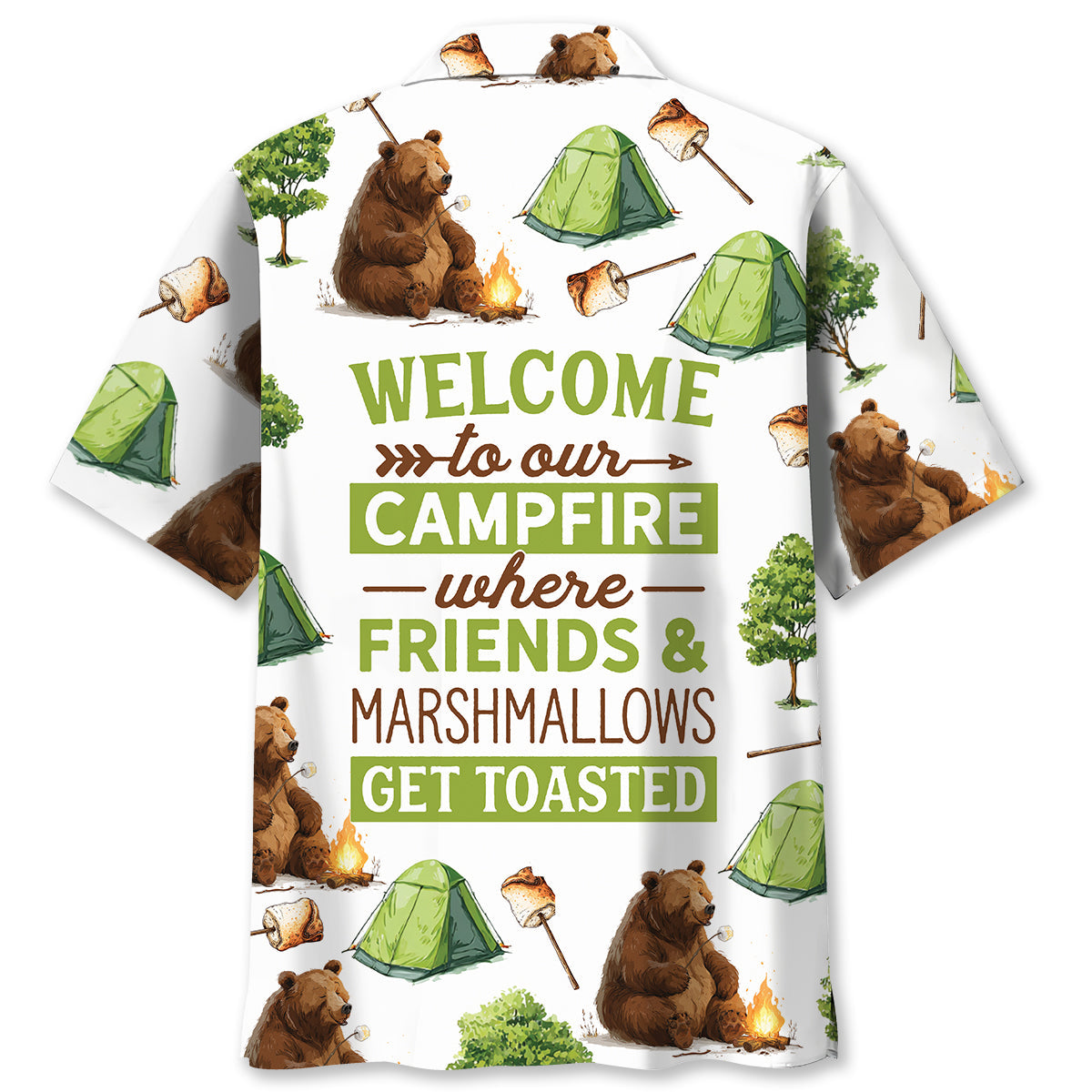 Campsite Where Friends and Marshmallow Get Toasted - M - hawaiian shirt