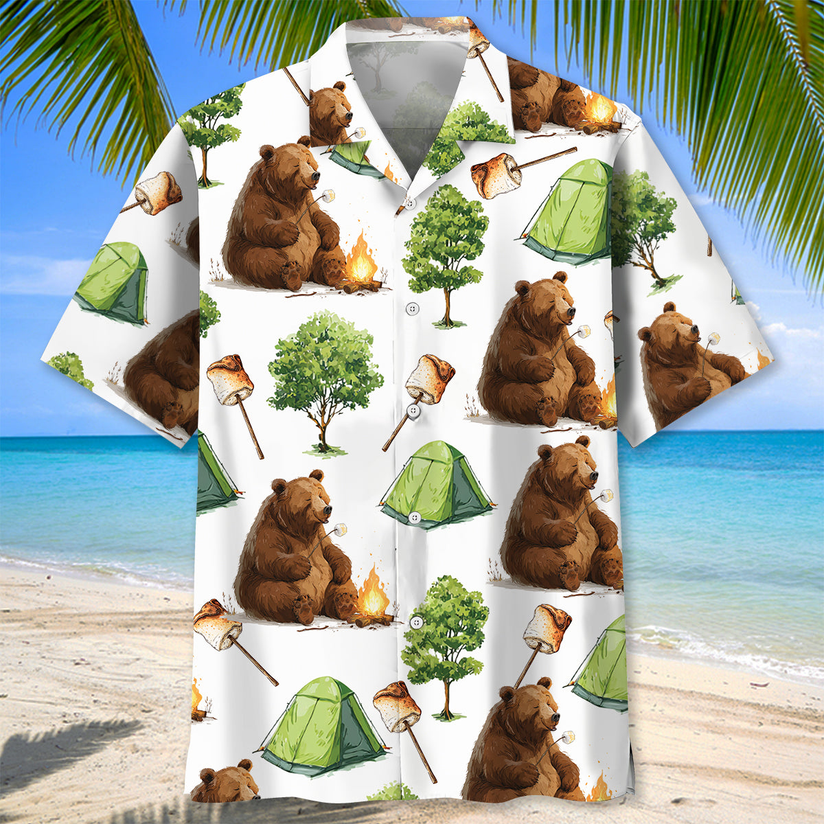 Campsite Where Friends and Marshmallow Get Toasted - L - hawaiian shirt