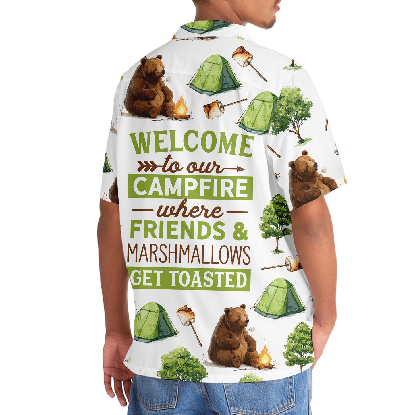 Campsite Where Friends and Marshmallow Get Toasted - 3XL - hawaiian shirt